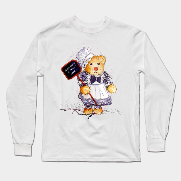 Never Trust A Skinny Cook Long Sleeve T-Shirt by Miki De Goodaboom